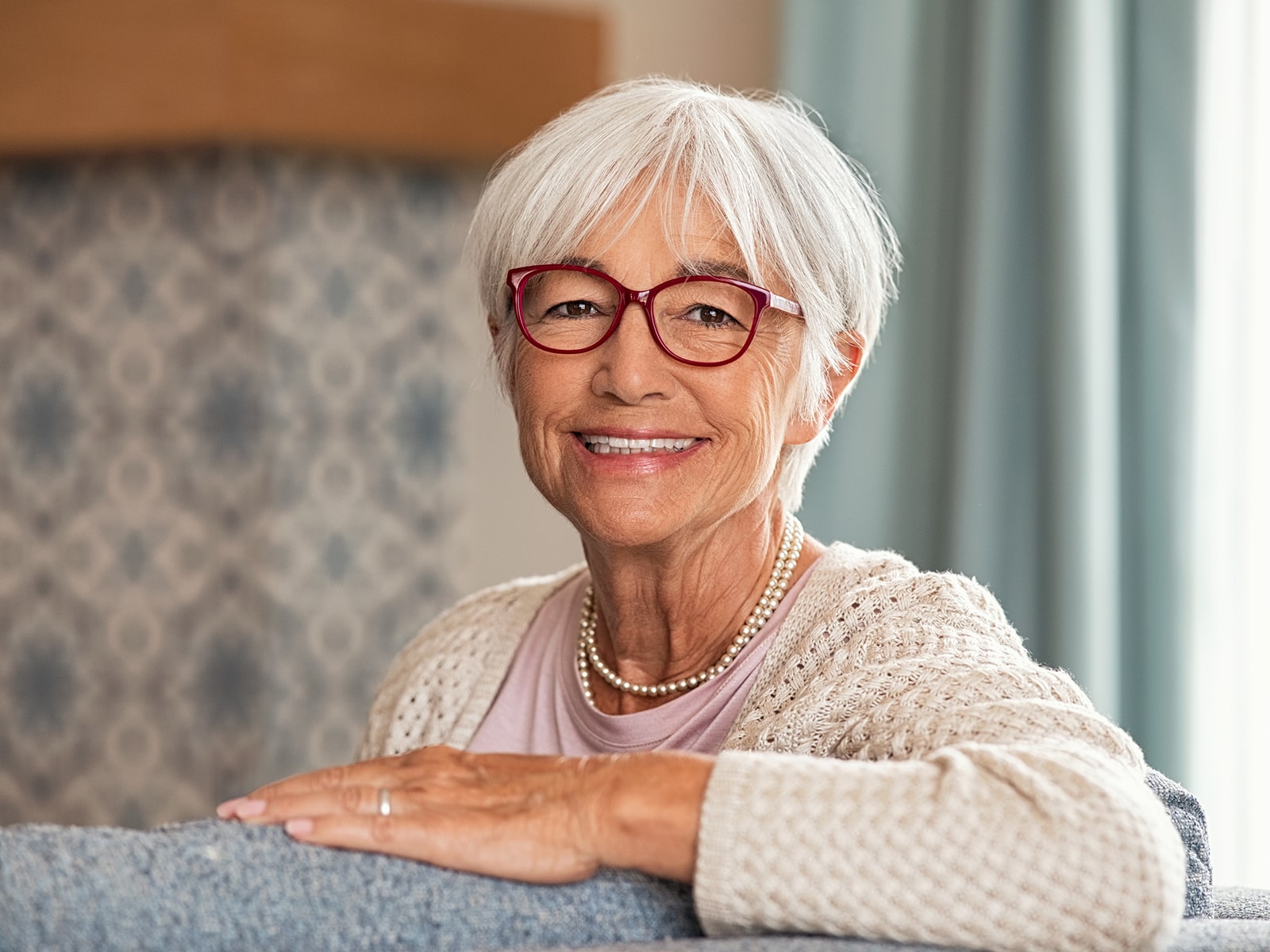 Elderly woman smiling